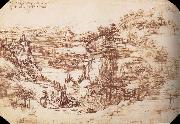 Landscape in the Arnotal LEONARDO da Vinci